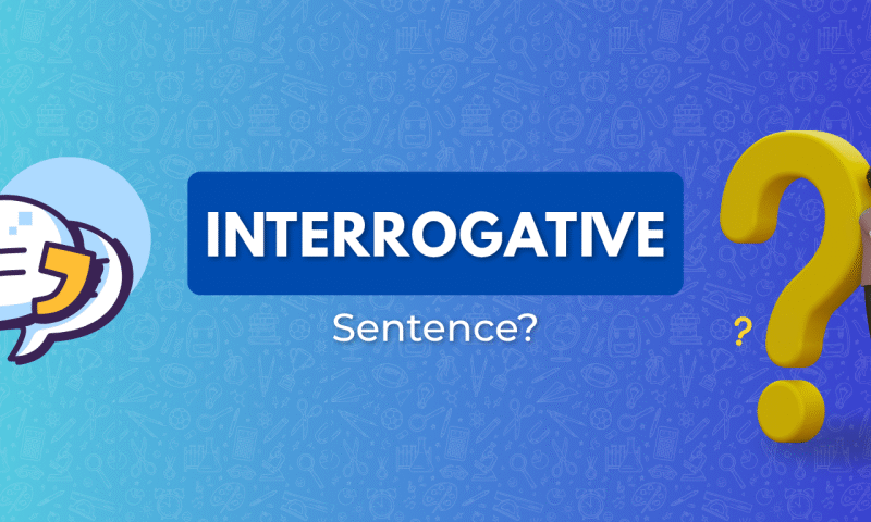 Graphic displaying the word "INTERROGATIVE" with speech bubbles and a large question mark, symbolizing questions and inquiry.